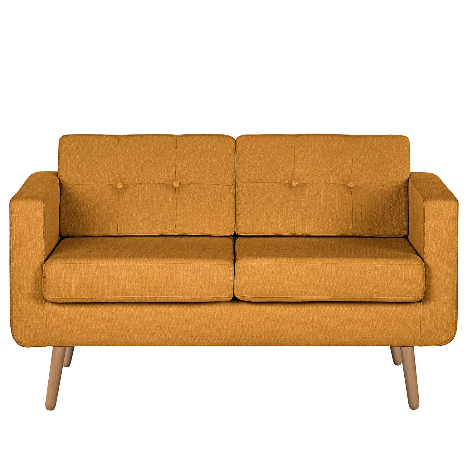 home24 Mørteens Sofa Croom I 2-Sitzer Senfgelb Webstoff 143x84x81 cm (BxHxT günstig online kaufen