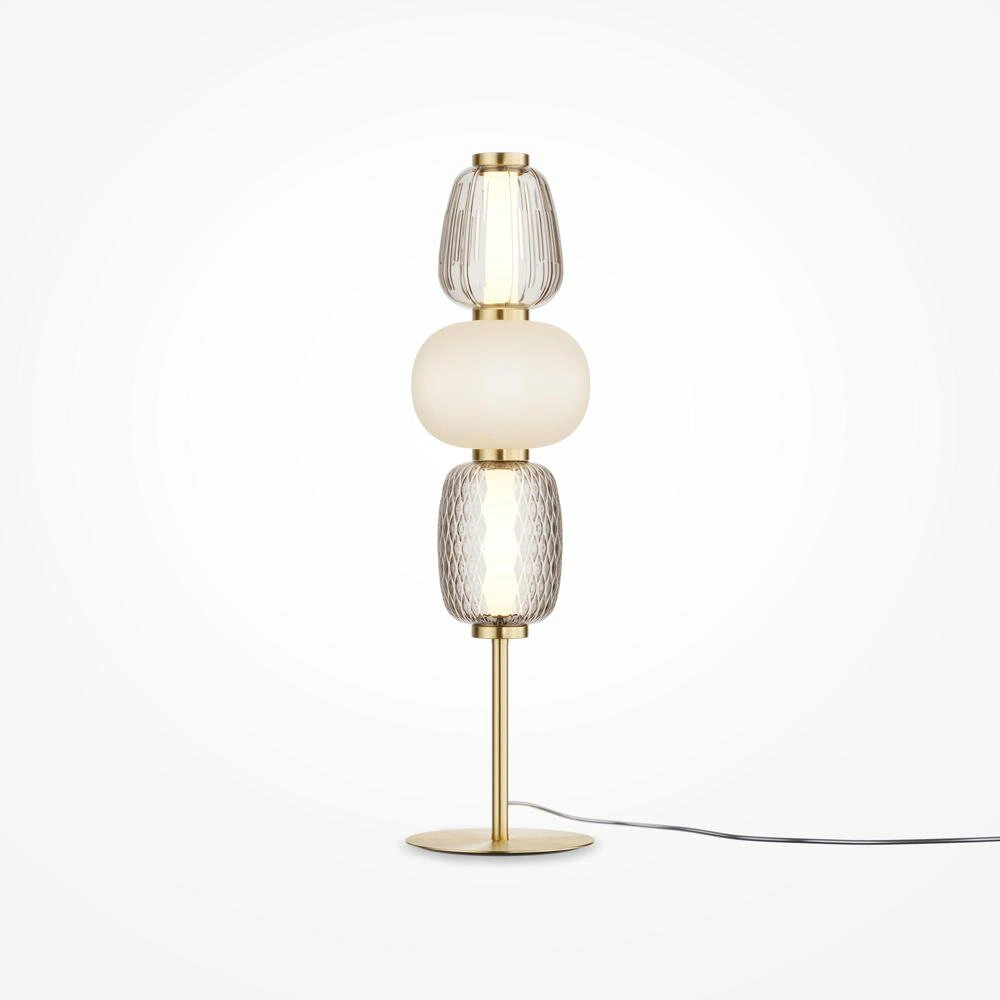 LED Tischleuchte Pattern in Gold und Transparent 28W 3800lm günstig online kaufen