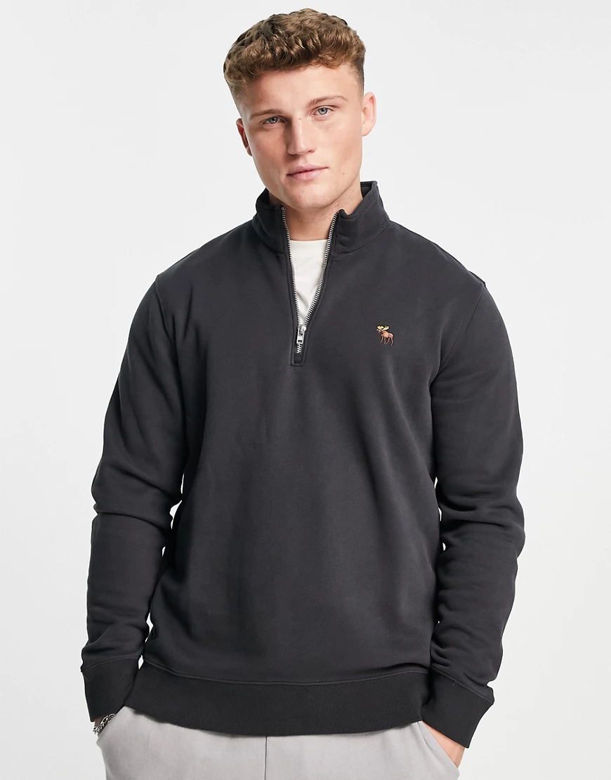 Abercrombie & Fitch – Sweatshirt in der Farbe Phantom mit halblangem Reißve günstig online kaufen