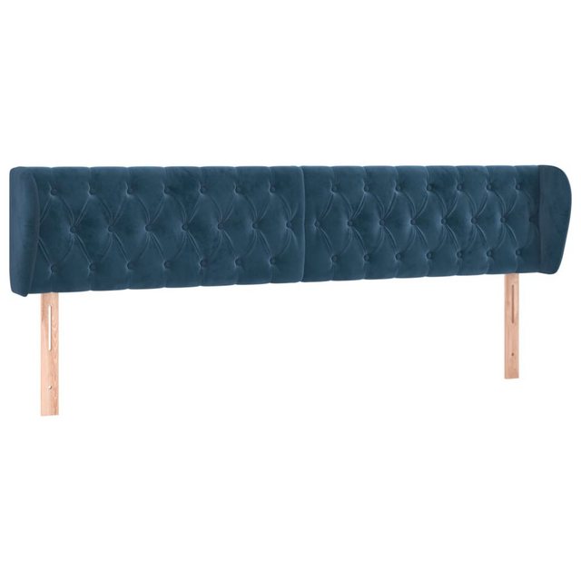 vidaXL Bett, Kopfteil mit Ohren Dunkelblau 183x23x78/88 cm Samt günstig online kaufen