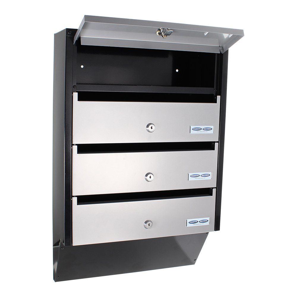 Profirst Briefkastenanlage Quattro 4 Haushalte silber/schwarz günstig online kaufen