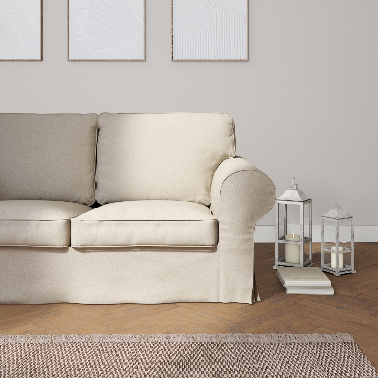Bezug für Ektorp 2-Sitzer Schlafsofa ALTES Modell, grau-beige, Sofabezug Ek günstig online kaufen