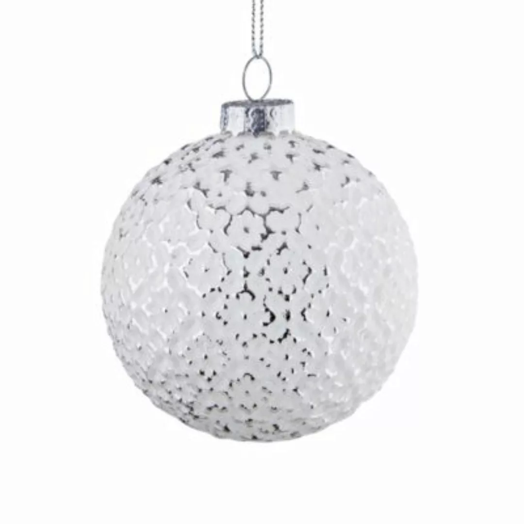 BUTLERS HANG ON 6x Glaskugel Ornament Ø8cm weiß günstig online kaufen