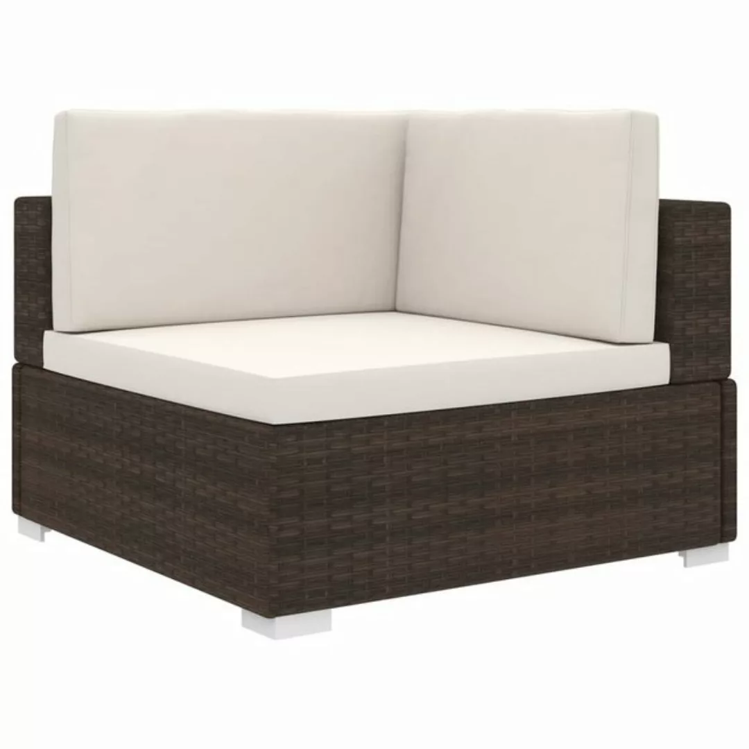 Modular-sofa-eckteil 1 Stk. + Auflagen Poly Rattan Braun günstig online kaufen