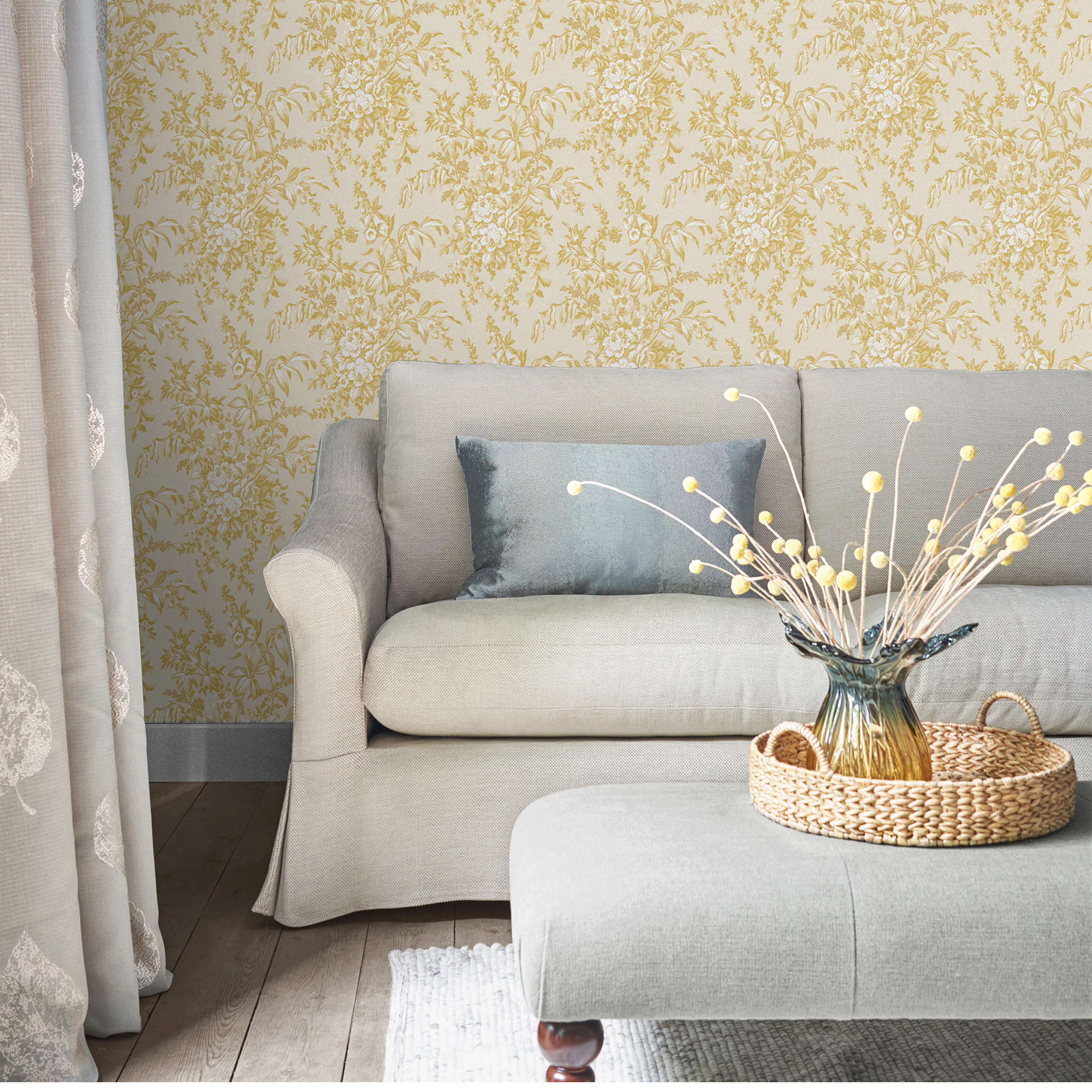 LAURA ASHLEY Vliestapete »Laura Ashley Picardie Pale Gold Vliestapete«, geb günstig online kaufen