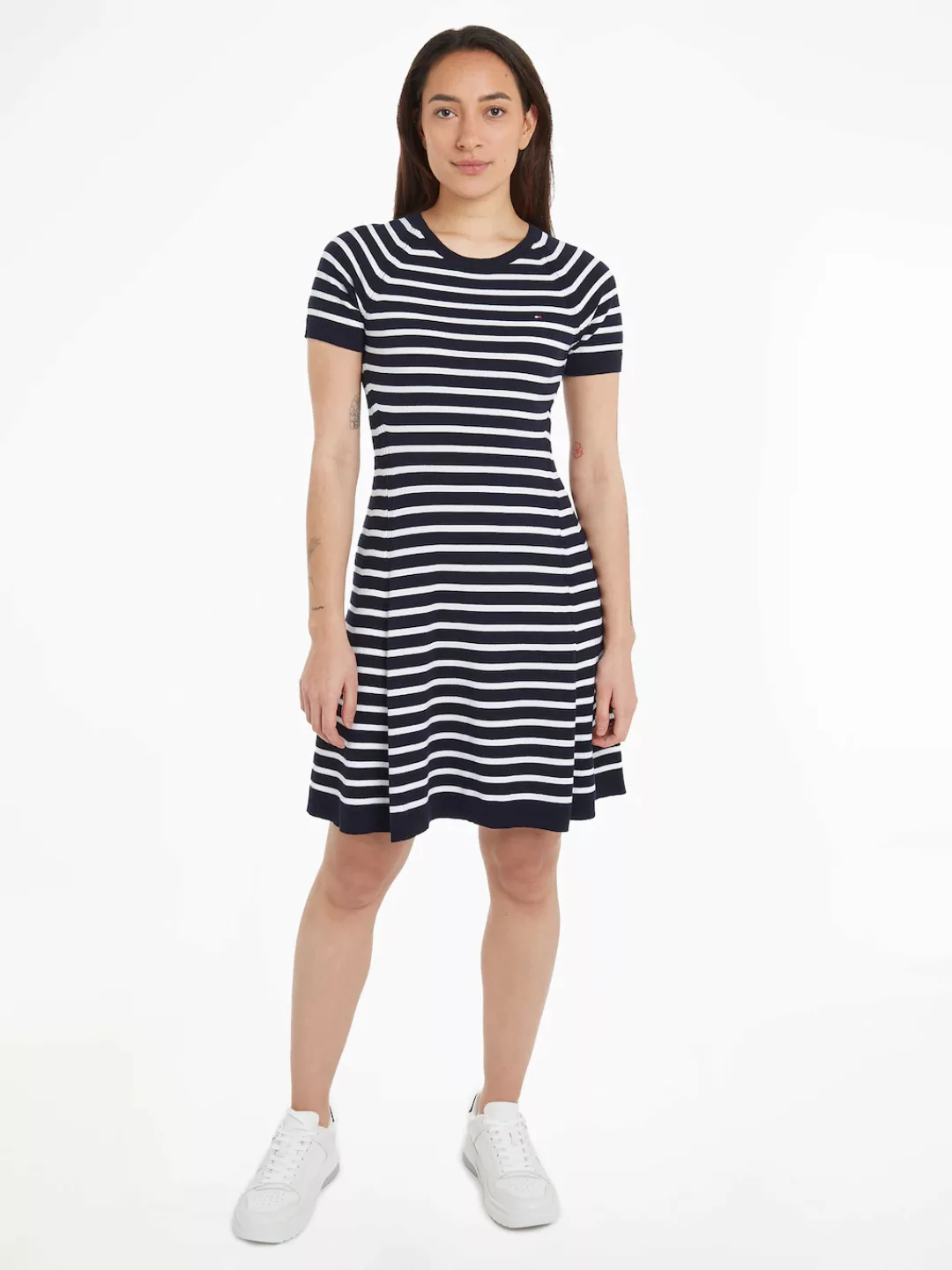 Tommy Hilfiger Jerseykleid "CO JERSEY STITCH F&F DRESS", mit Logostickerei günstig online kaufen