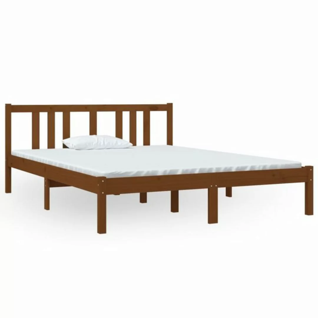 furnicato Bett Massivholzbett Honigbraun 140x190 cm günstig online kaufen