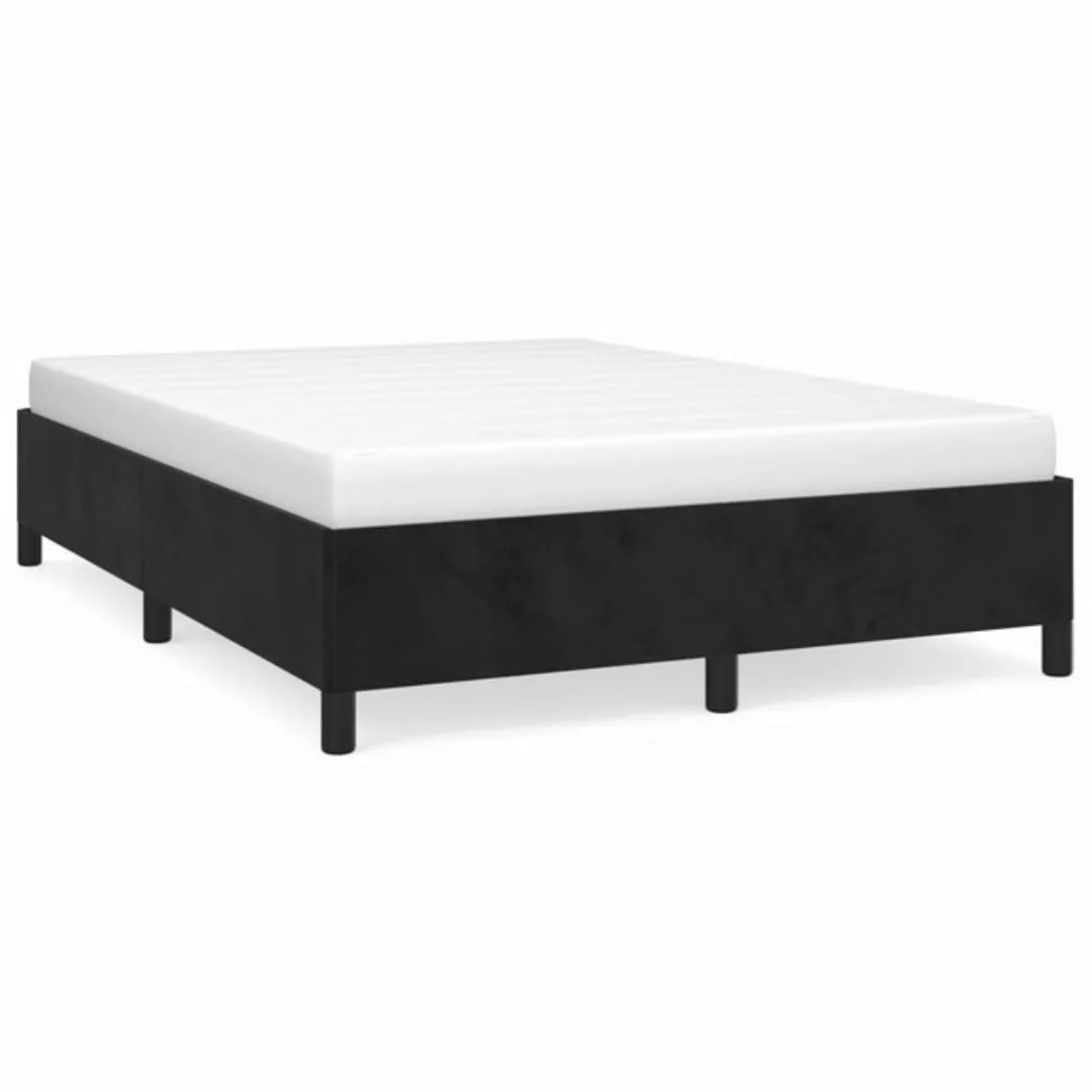 furnicato Bett Bettgestell Schwarz 140x200 cm Samt günstig online kaufen