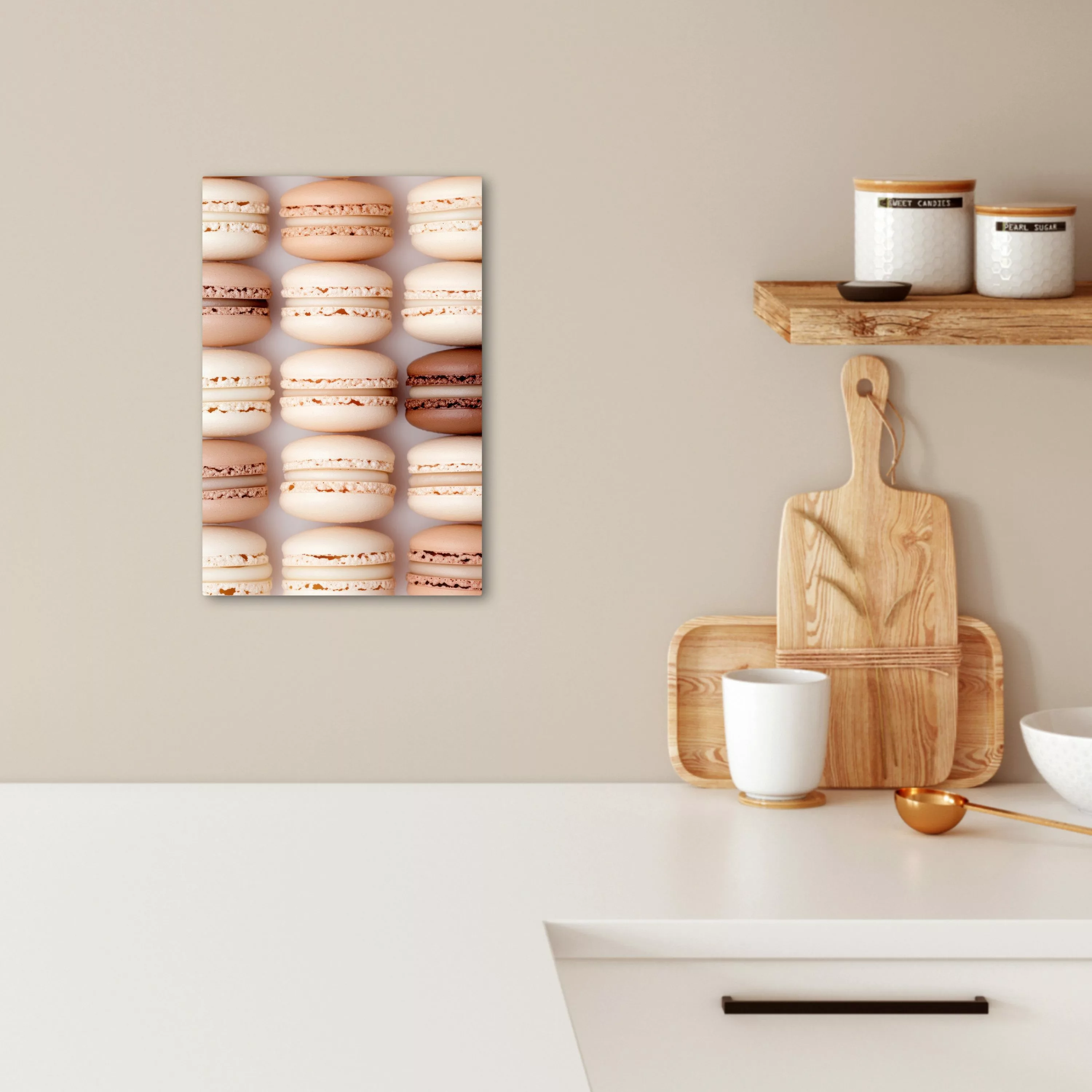 OneMillionCanvasses® Leinwandbild Makronen - Beige - günstig online kaufen
