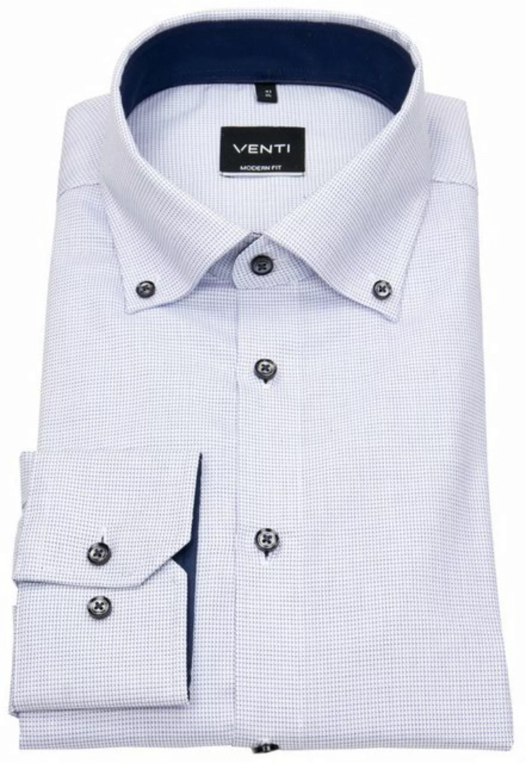 VENTI Businesshemd Modern Fit leicht tailliert bügelfrei Button-Down-Kragen günstig online kaufen