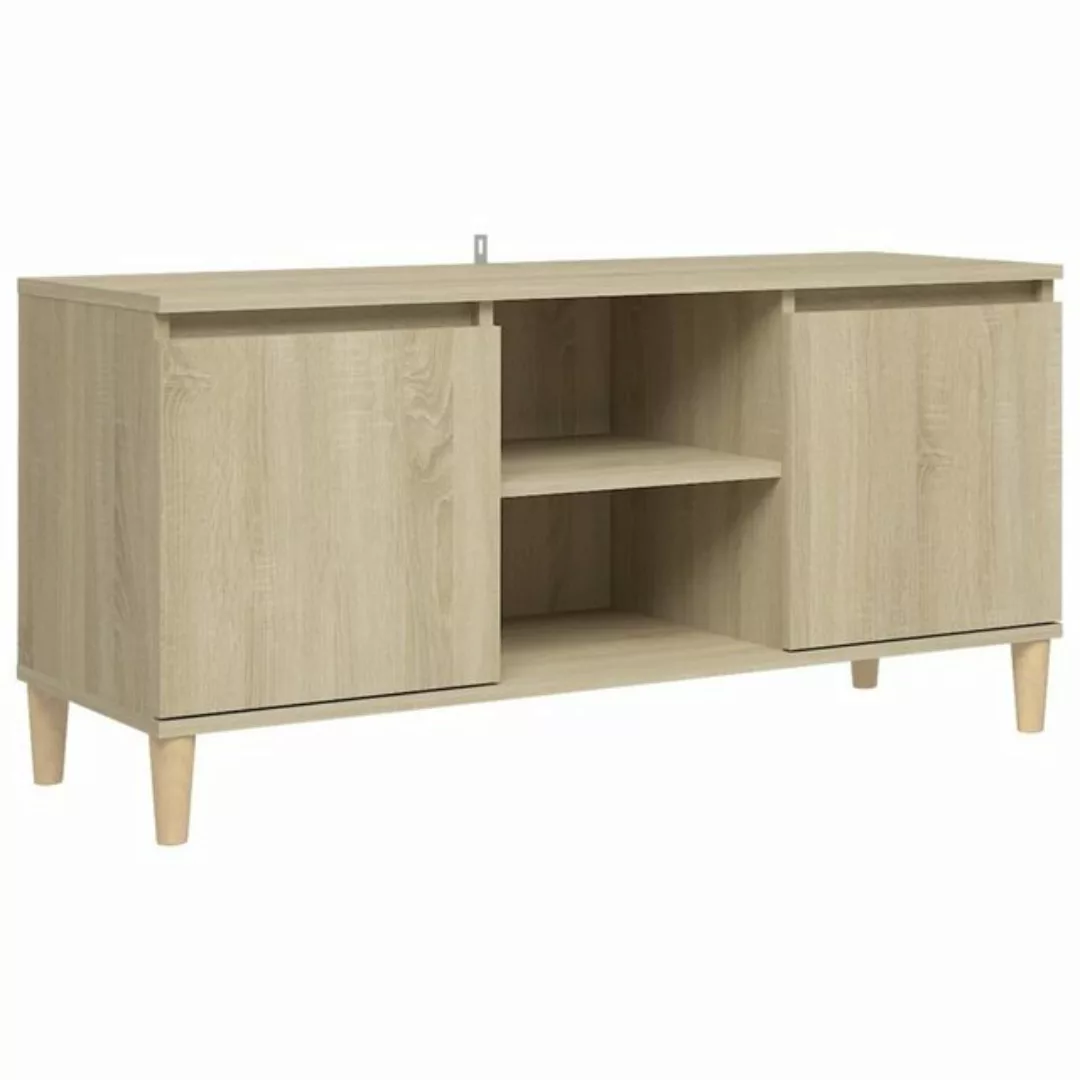 furnicato TV-Schrank mit Massivholz-Beinen Sonoma-Eiche 103,5x35x50 cm (1-S günstig online kaufen