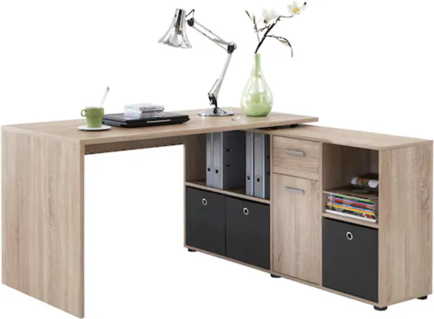 FMD Eckschreibtisch »Lex, Schreibtisch / Sideboard,«, variabel montierbar, günstig online kaufen