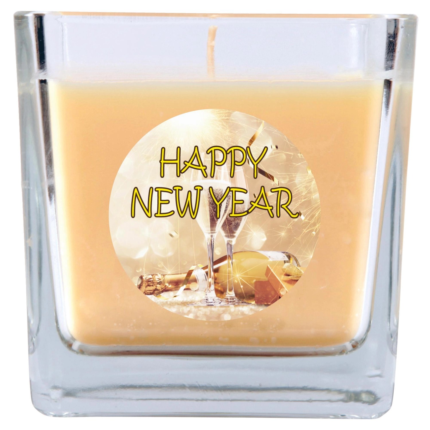 HS Candle Duftkerze & Glas Neujahr Creme Bonbon 50h günstig online kaufen