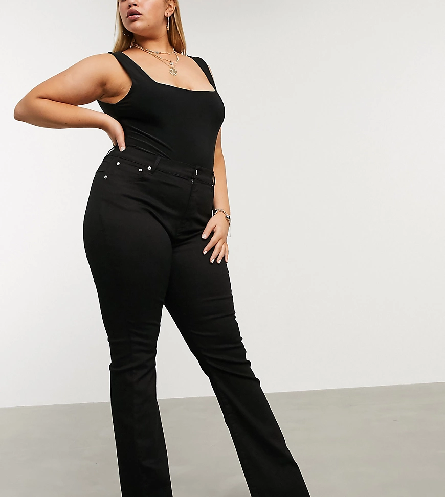 ASOS DESIGN Curve – Lift and Contour – Ausgestellte Jeans mit hohem Bund in günstig online kaufen