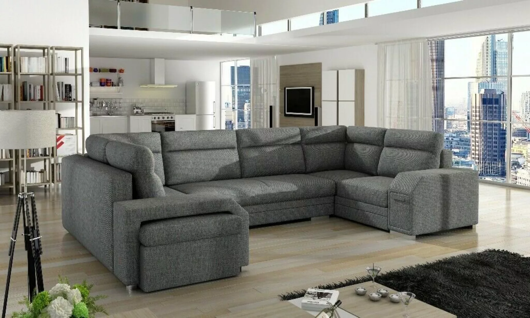 JVmoebel Ecksofa, XXL Wohnlandschaft Ecksofa Sofa Couch Polster Garnitur De günstig online kaufen