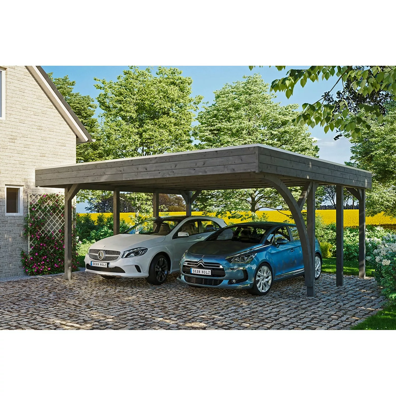 Friesland Carport Set 7 Schiefergrau 557 x 555 cm günstig online kaufen