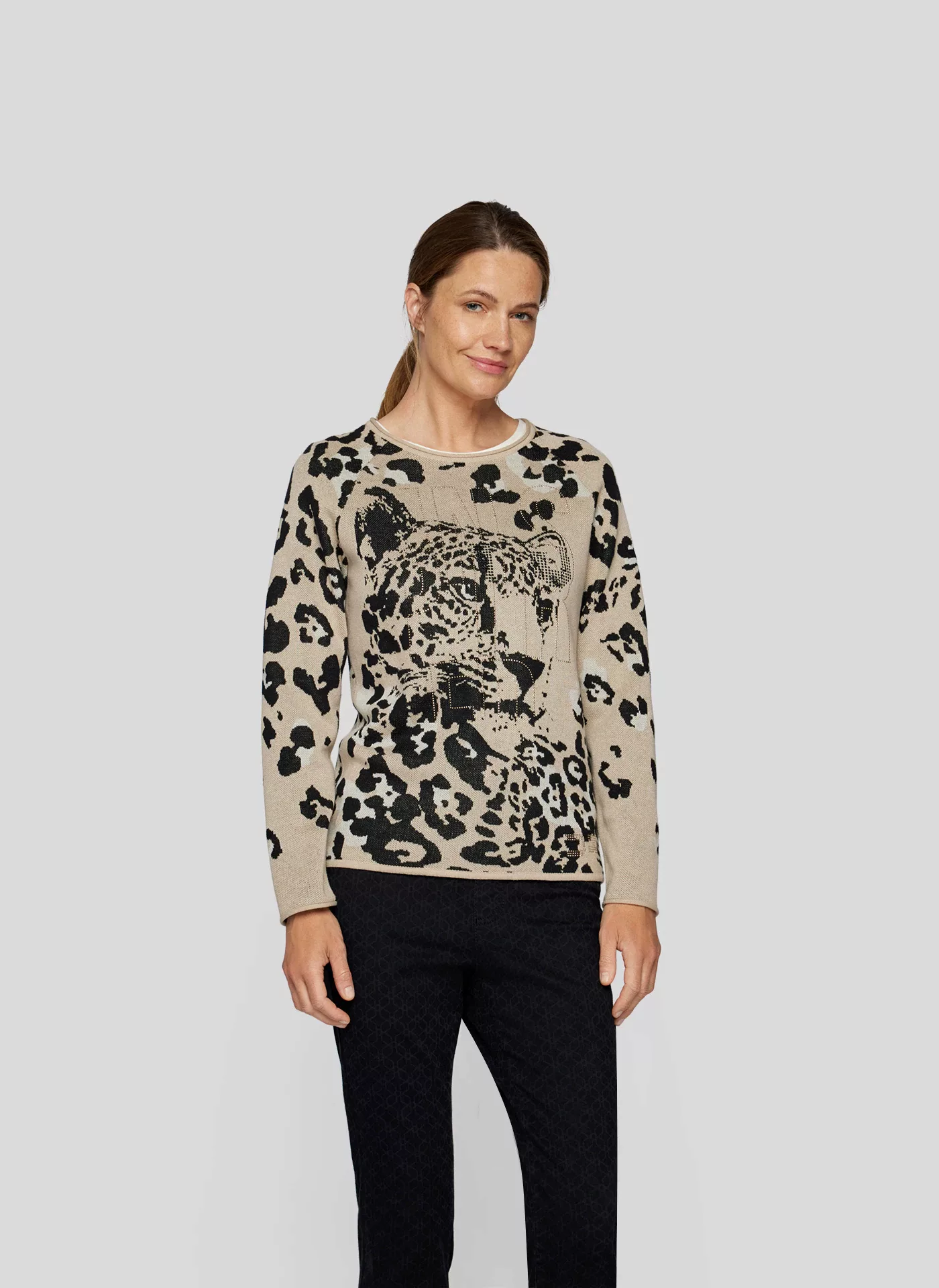 Rabe Strickpullover mit Animal-Muster günstig online kaufen