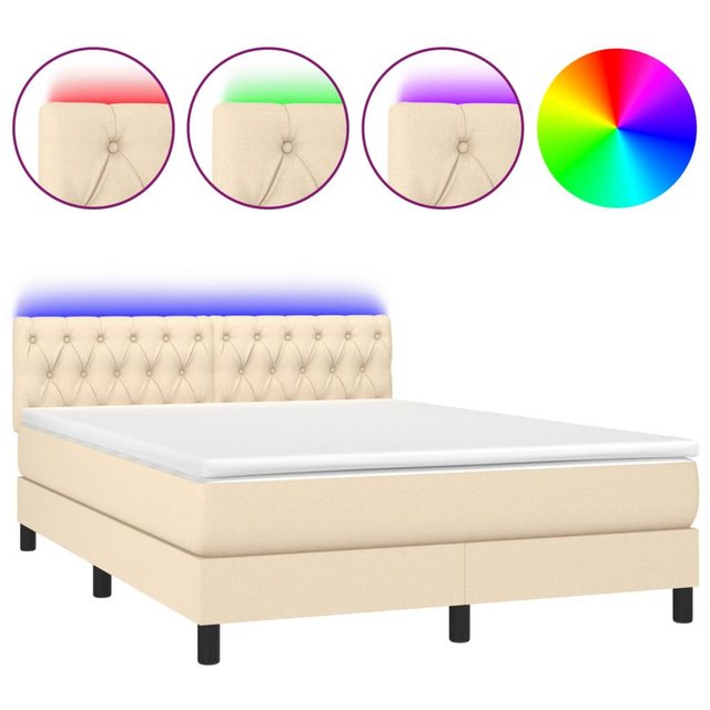 vidaXL Boxspringbett Bett Boxspringbett komplett mit Matratze & LED Stoff ( günstig online kaufen