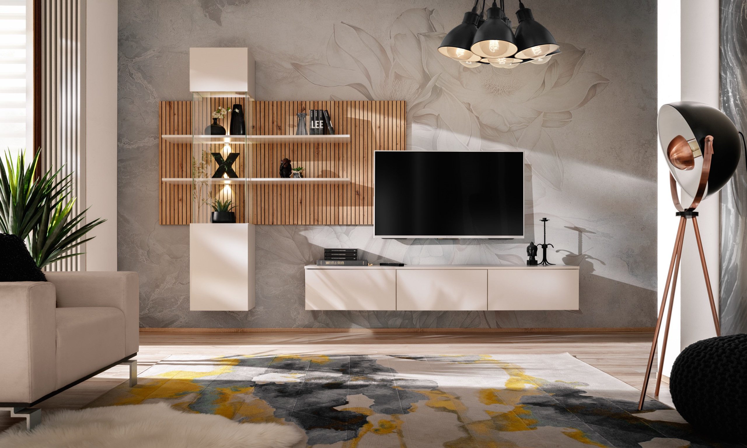ASM-Moebel Wohnwand Wohnzimmer Schrankwand GUSTO LUX günstig online kaufen
