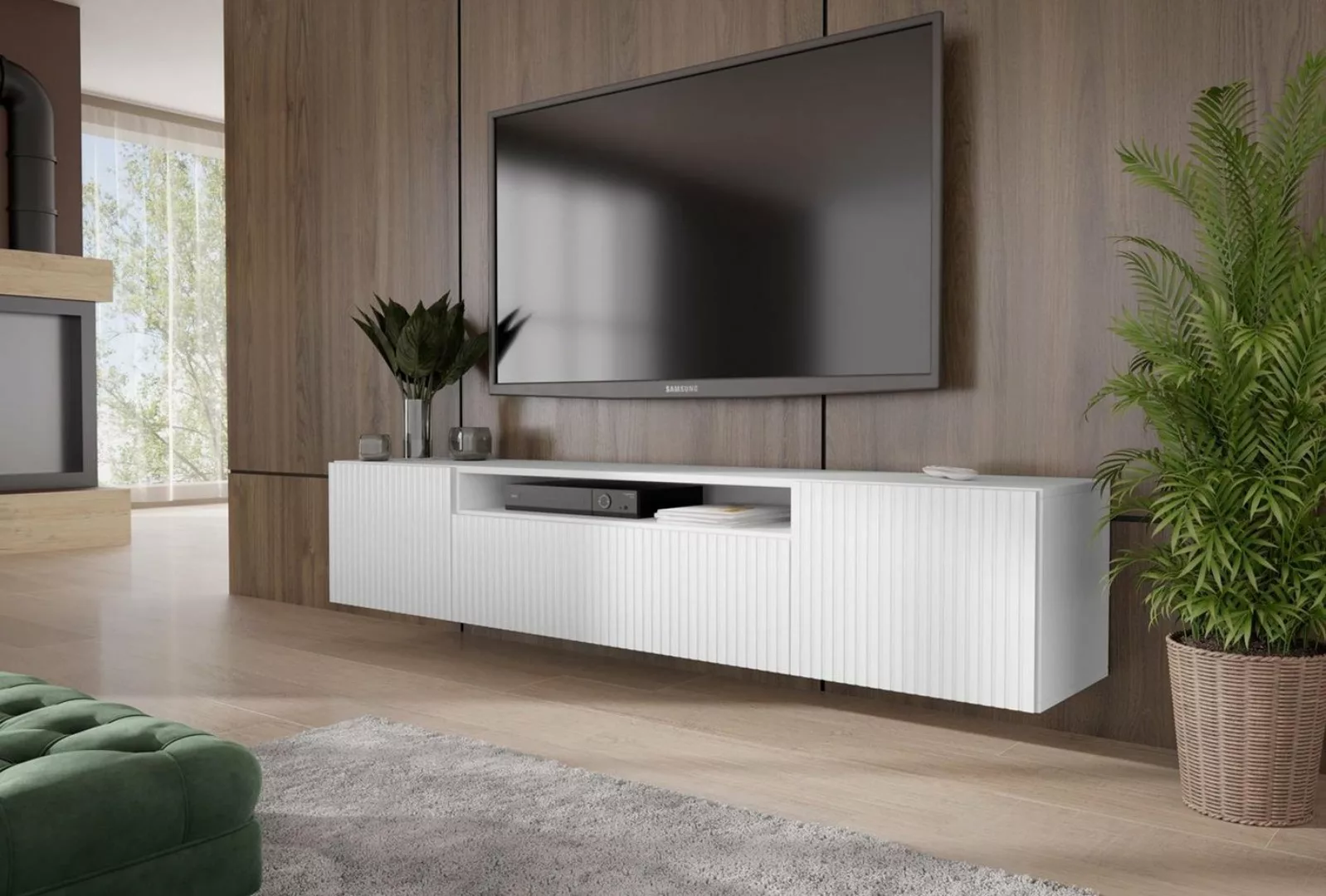 Beautysofa TV-Schrank Malo (modernes / loft Stil Schrank, Wandmontage Lowbo günstig online kaufen