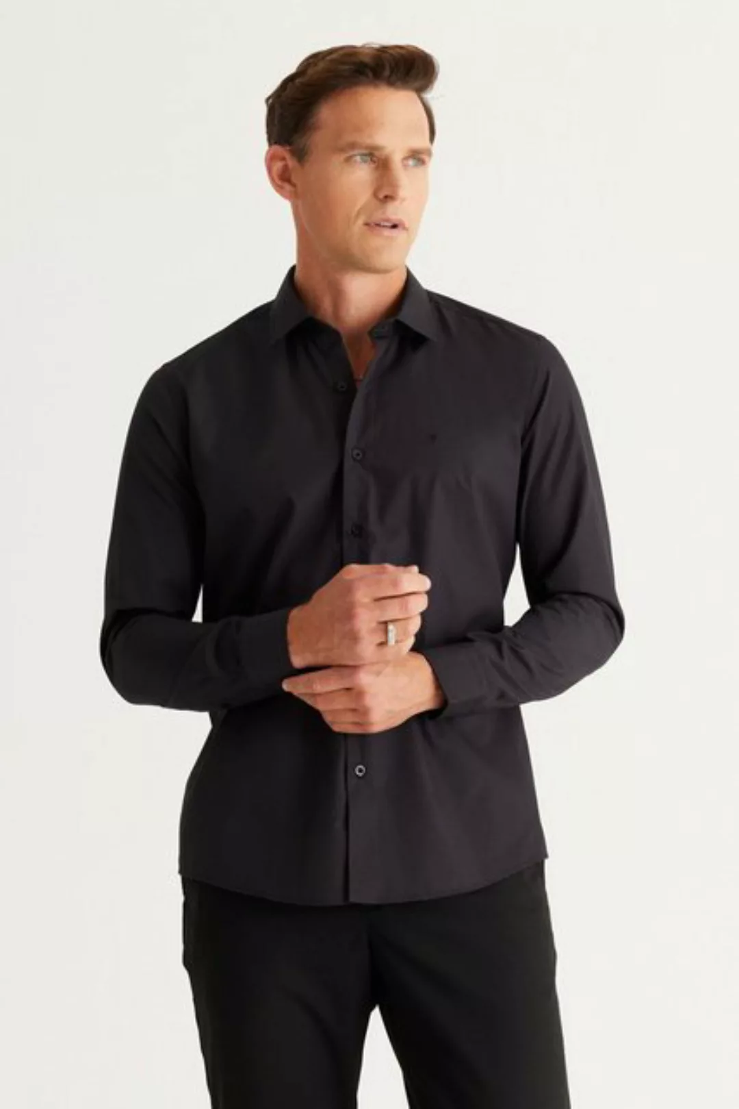 AC&Co Langarmhemd AC&CO Langarmhemd Männlich Slim Fit günstig online kaufen