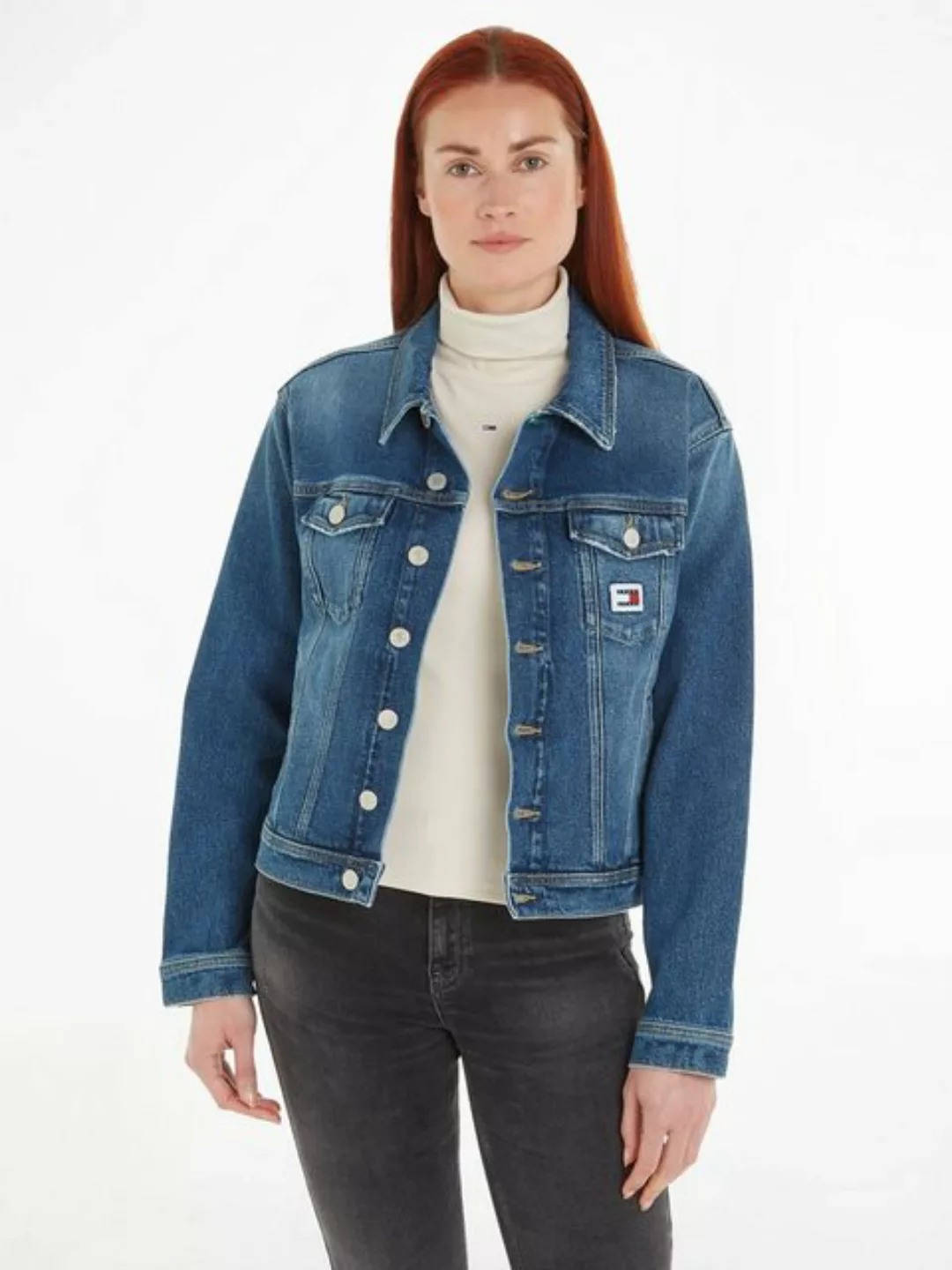 Tommy Jeans Jeansjacke MOM CLS JACKET AH6158 mit Logopatch günstig online kaufen