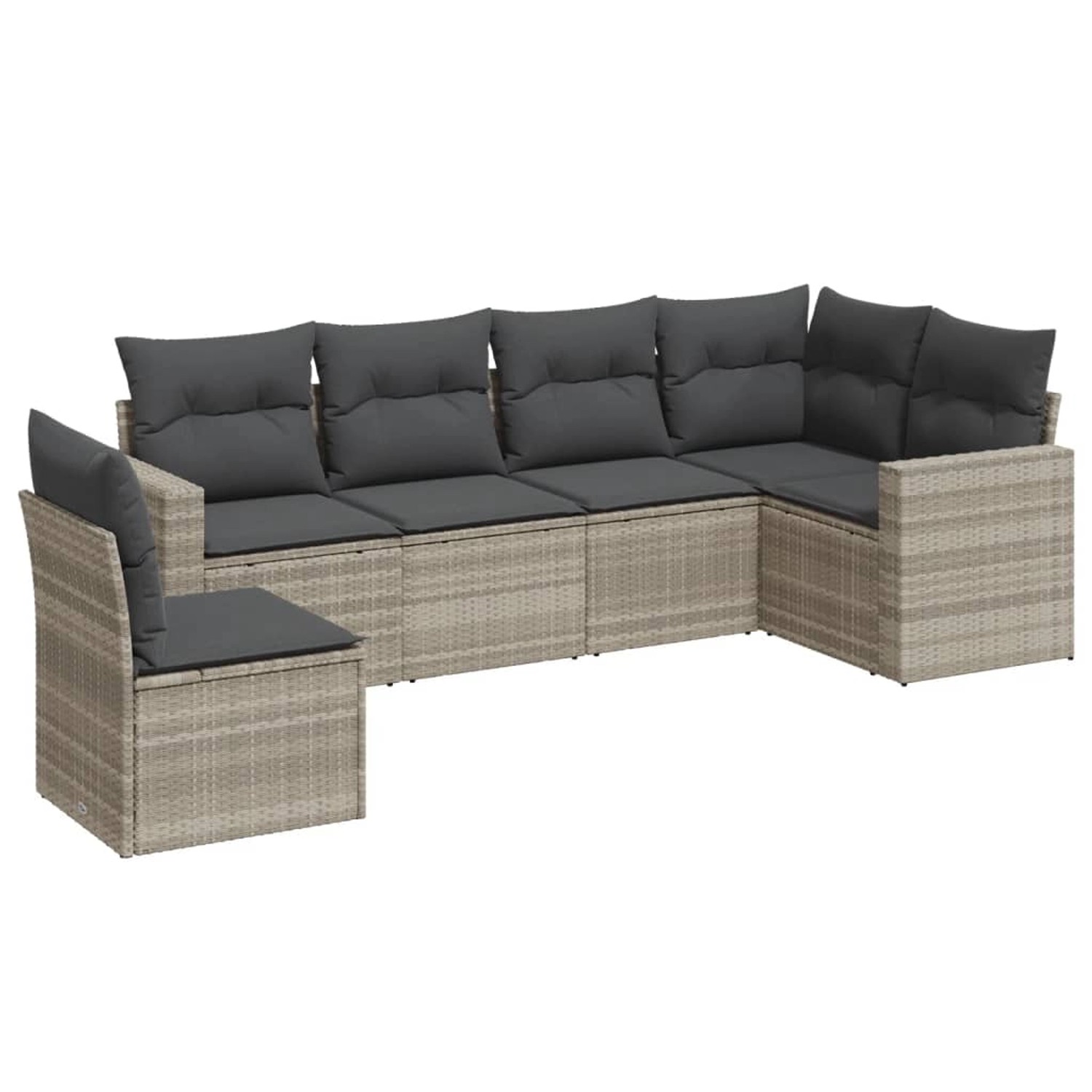 vidaXL 6-Tlg Garten-Sofagarnitur mit Kissen Hellgrau Poly Rattan 3219022 günstig online kaufen