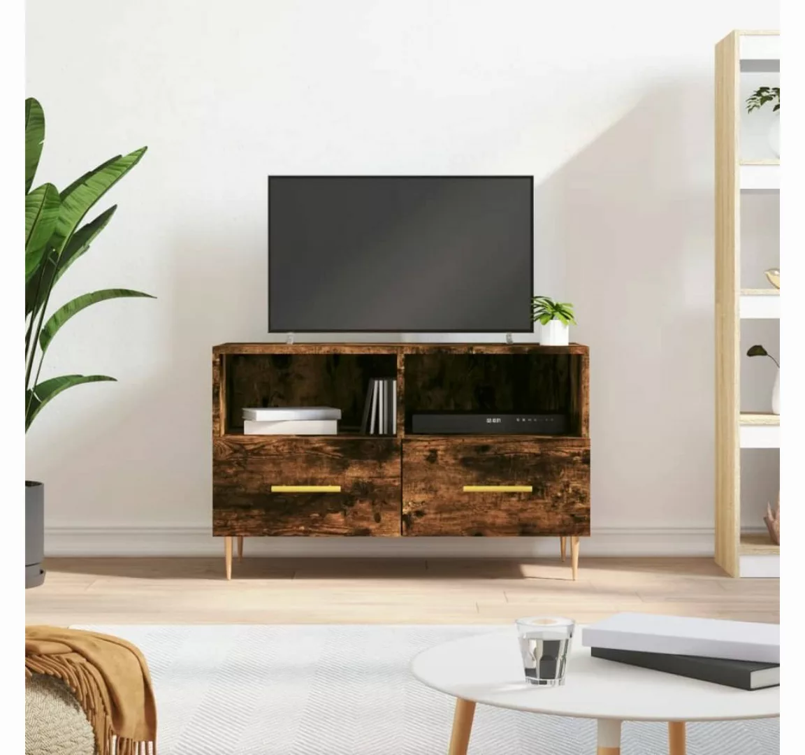 furnicato TV-Schrank Räuchereiche 80x36x50 cm Holzwerkstoff günstig online kaufen