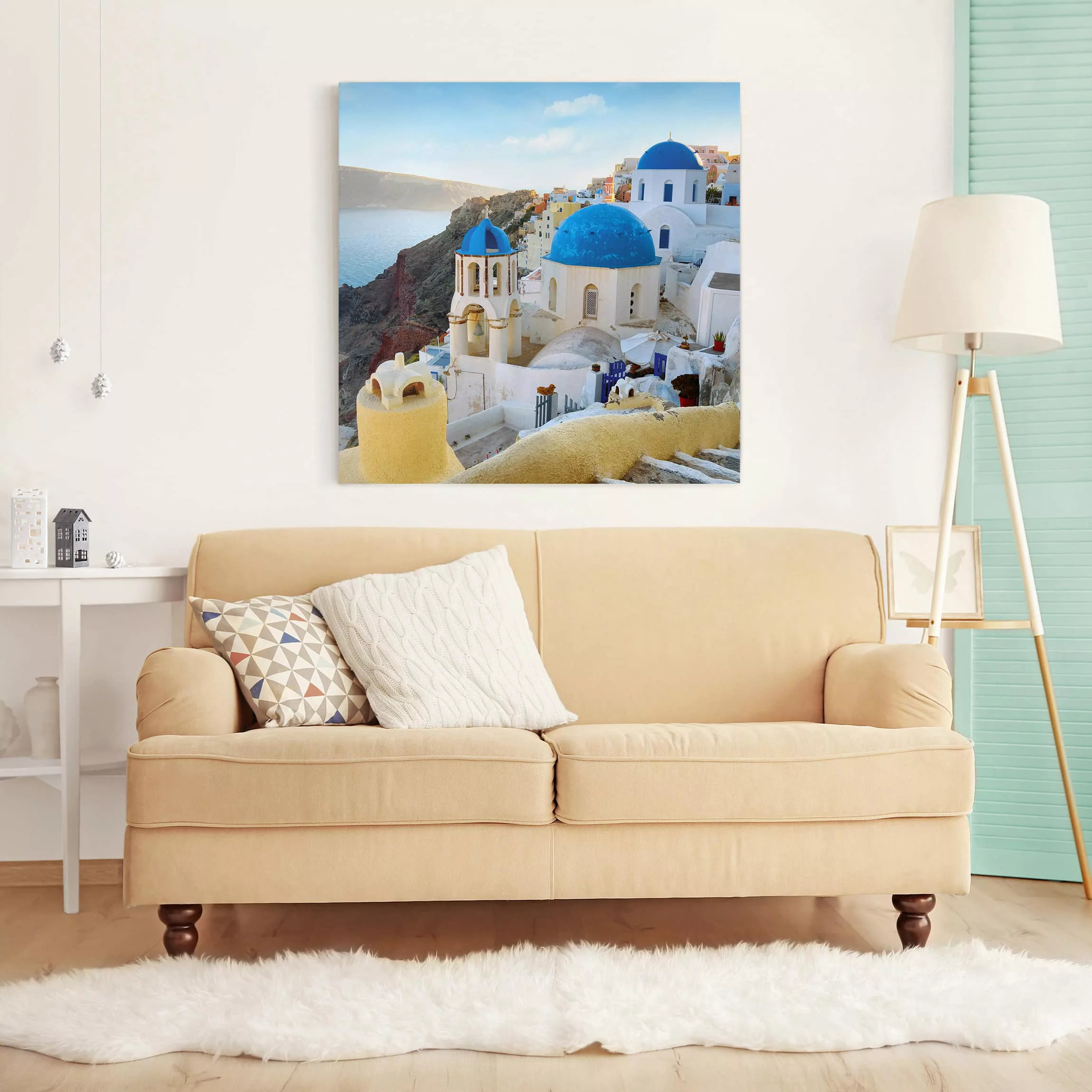 Leinwandbild Architektur & Skyline - Quadrat Santorini günstig online kaufen