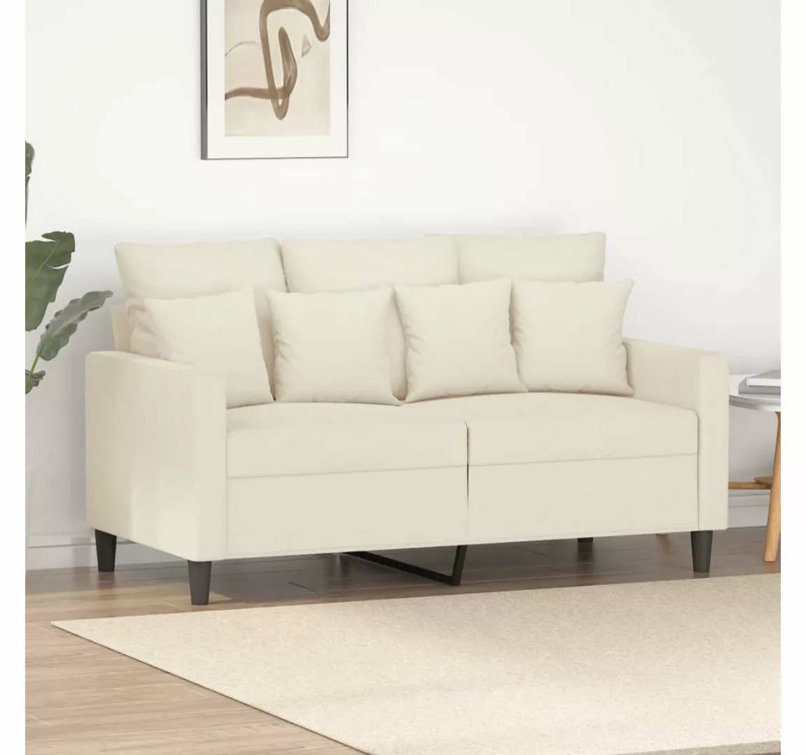 vidaXL Sofa, 2-Sitzer-Sofa Creme 120 cm Samt günstig online kaufen