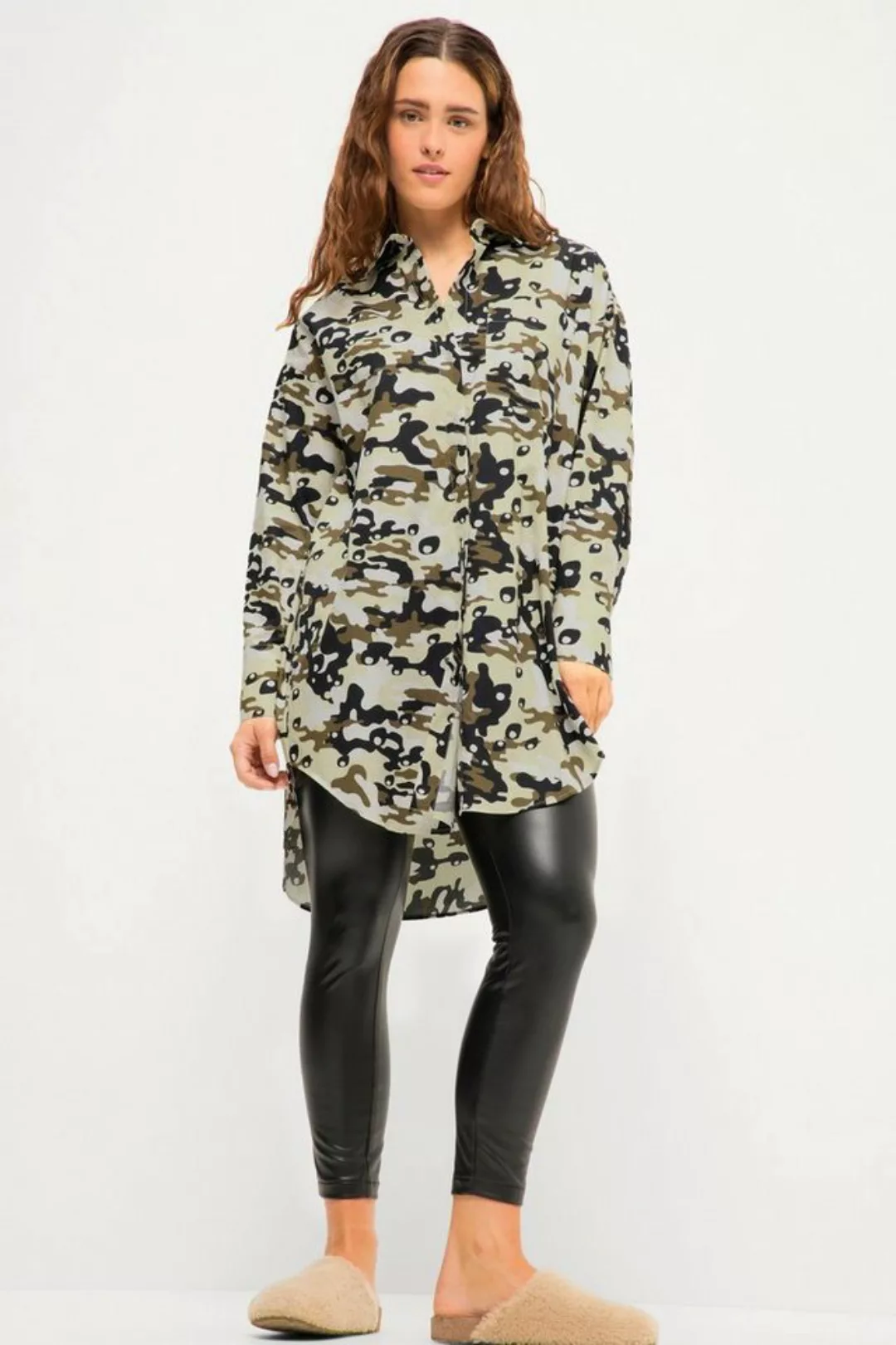 Studio Untold Hemdbluse Hemdbluse oversized Camouflage Hemdkragen Langarm günstig online kaufen