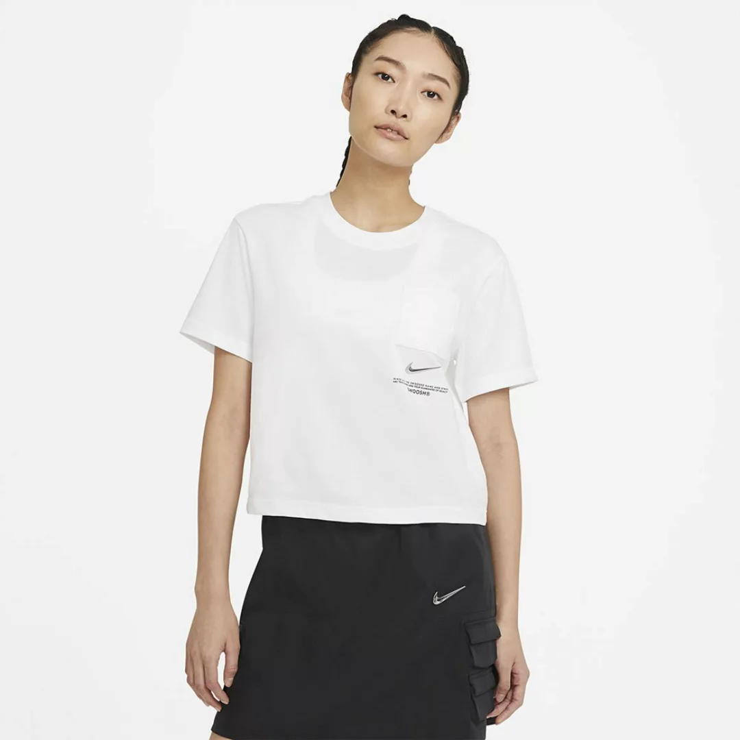 Nike Sportswear Swoosh Kurzarm T-shirt XS White / Black günstig online kaufen
