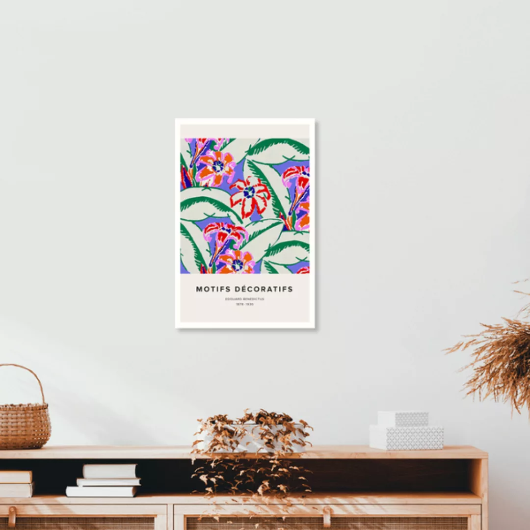 Poster / Leinwandbild - Édouard Bénédictus: Art Deco Blumenmuster Variation günstig online kaufen