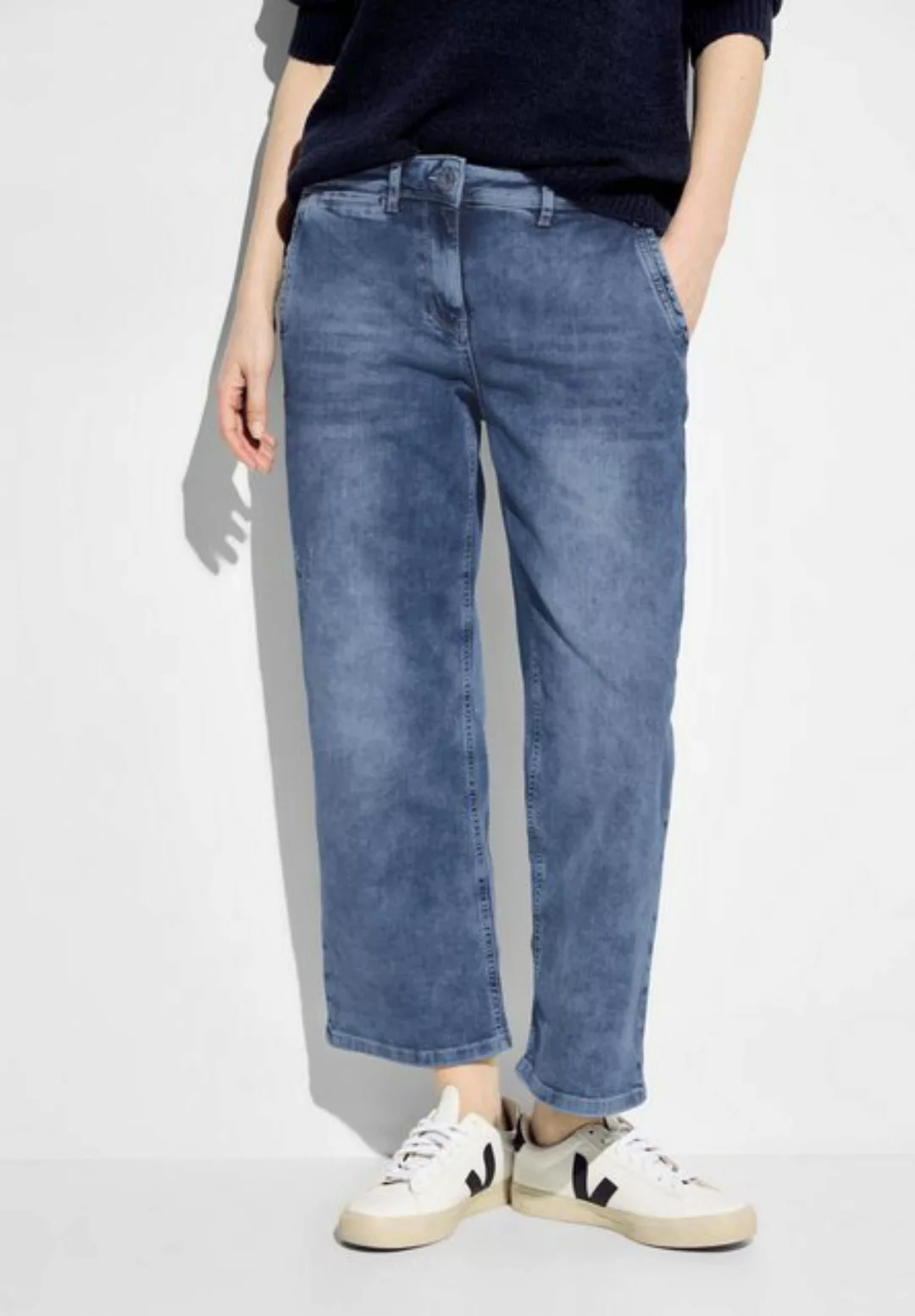 Cecil Loose-fit-Jeans in blauer Waschung günstig online kaufen