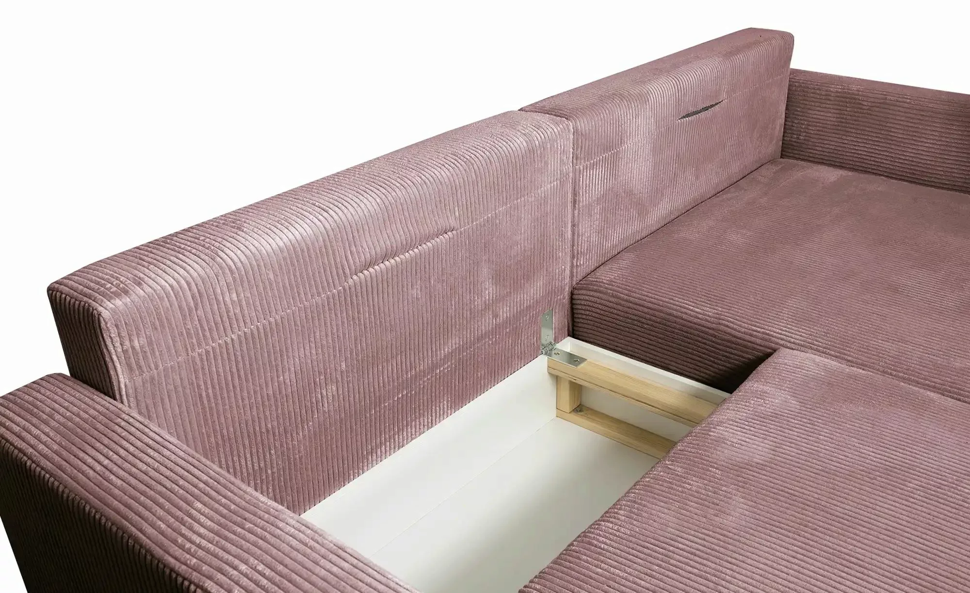 uno Ecksofa trendiger Cordstoff Livorno ¦ rosa/pink ¦ Maße (cm): B: 221 H: günstig online kaufen