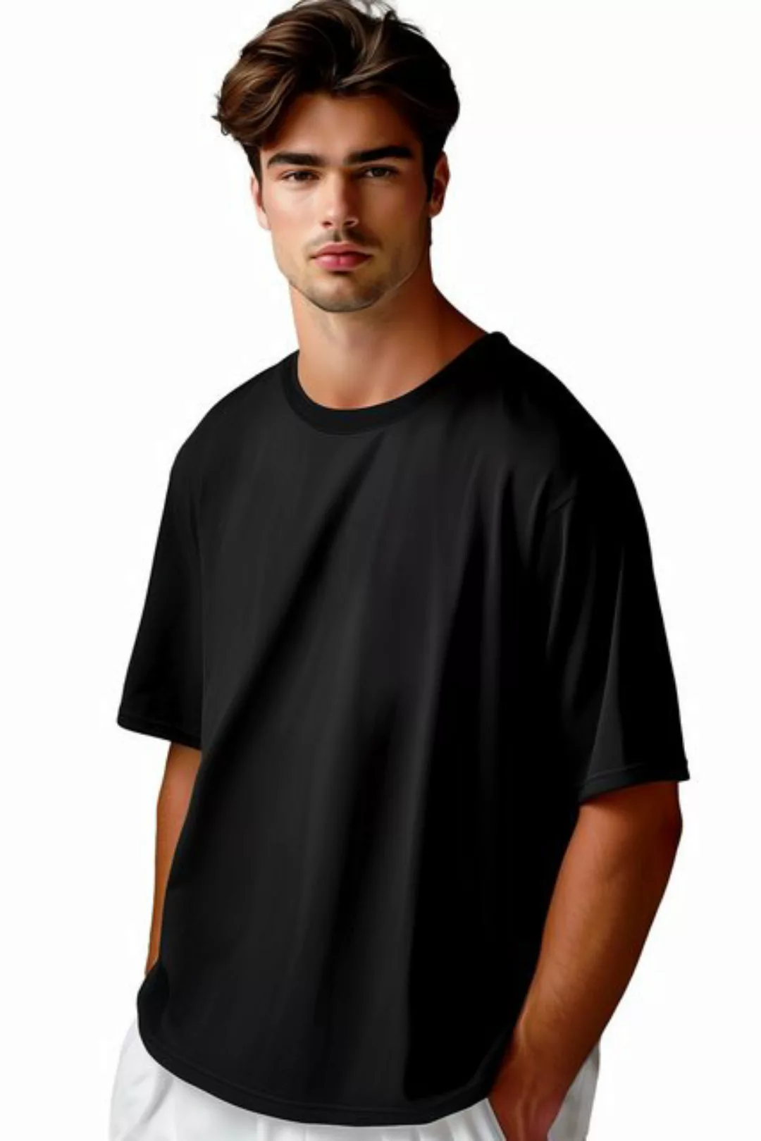 Reichstadt Oversize-Shirt Casual T-Shirt 24RS058 Black XXL in kräftigen Far günstig online kaufen