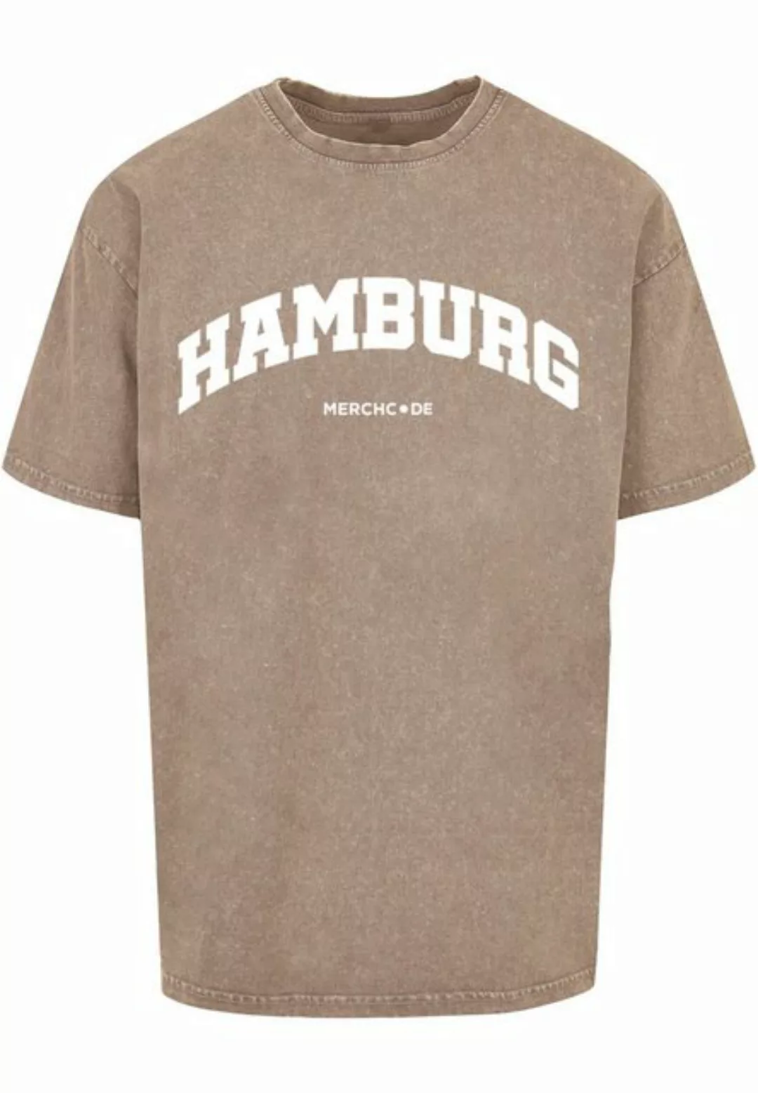 Merchcode T-Shirt Merchcode Herren Hamburg Wording - Acid Washed Oversize T günstig online kaufen