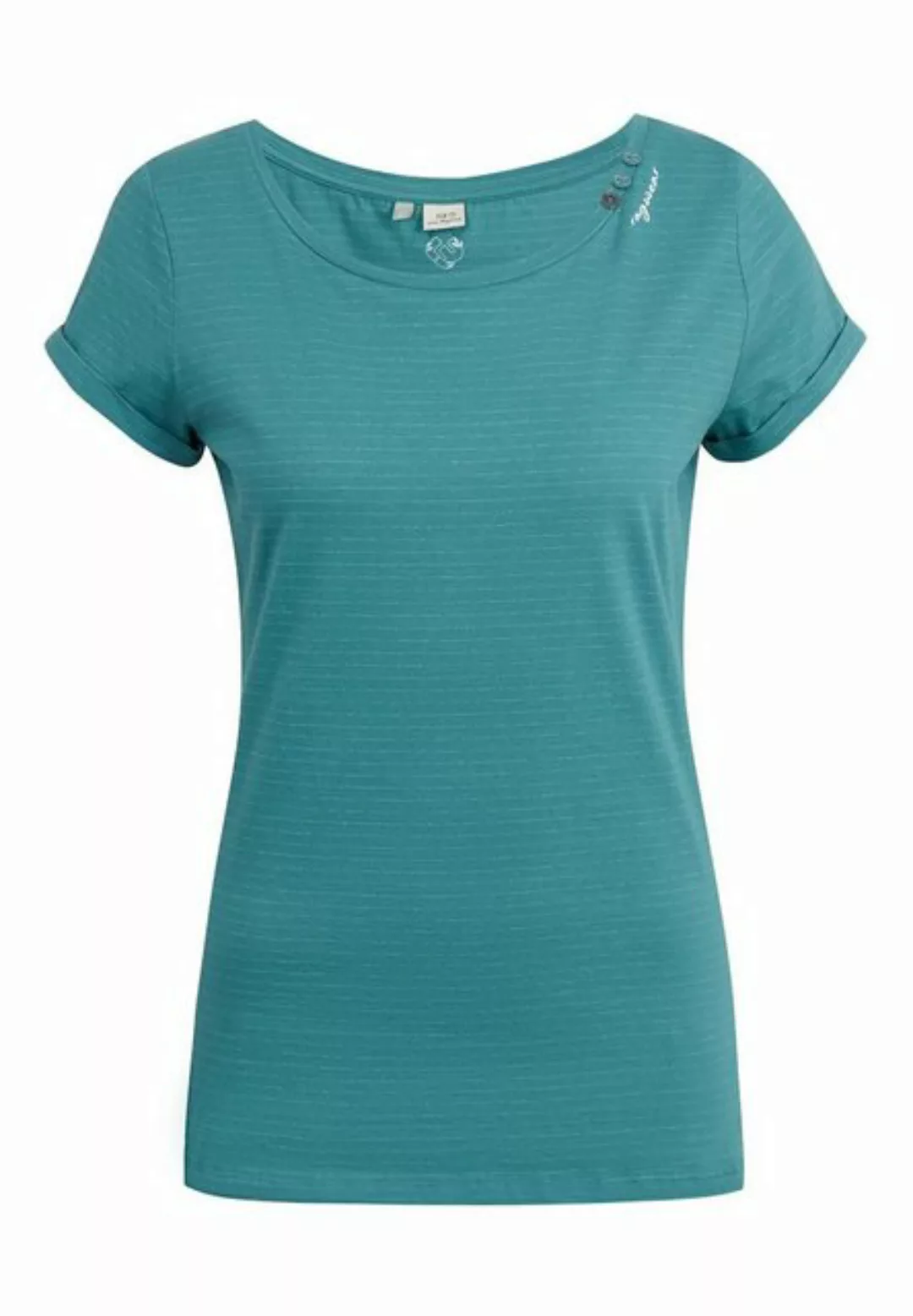 Ragwear Kurzarmshirt FLLORAH C GOTS Shirt mit Ärmelumschlag und Zierknöpfen günstig online kaufen