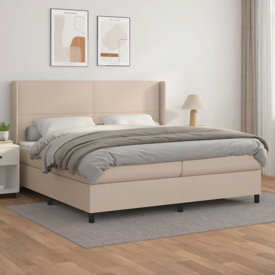 Vidaxl Boxspringbett Matratze Cappuccino-braun 200x200cm Kunstleder günstig online kaufen