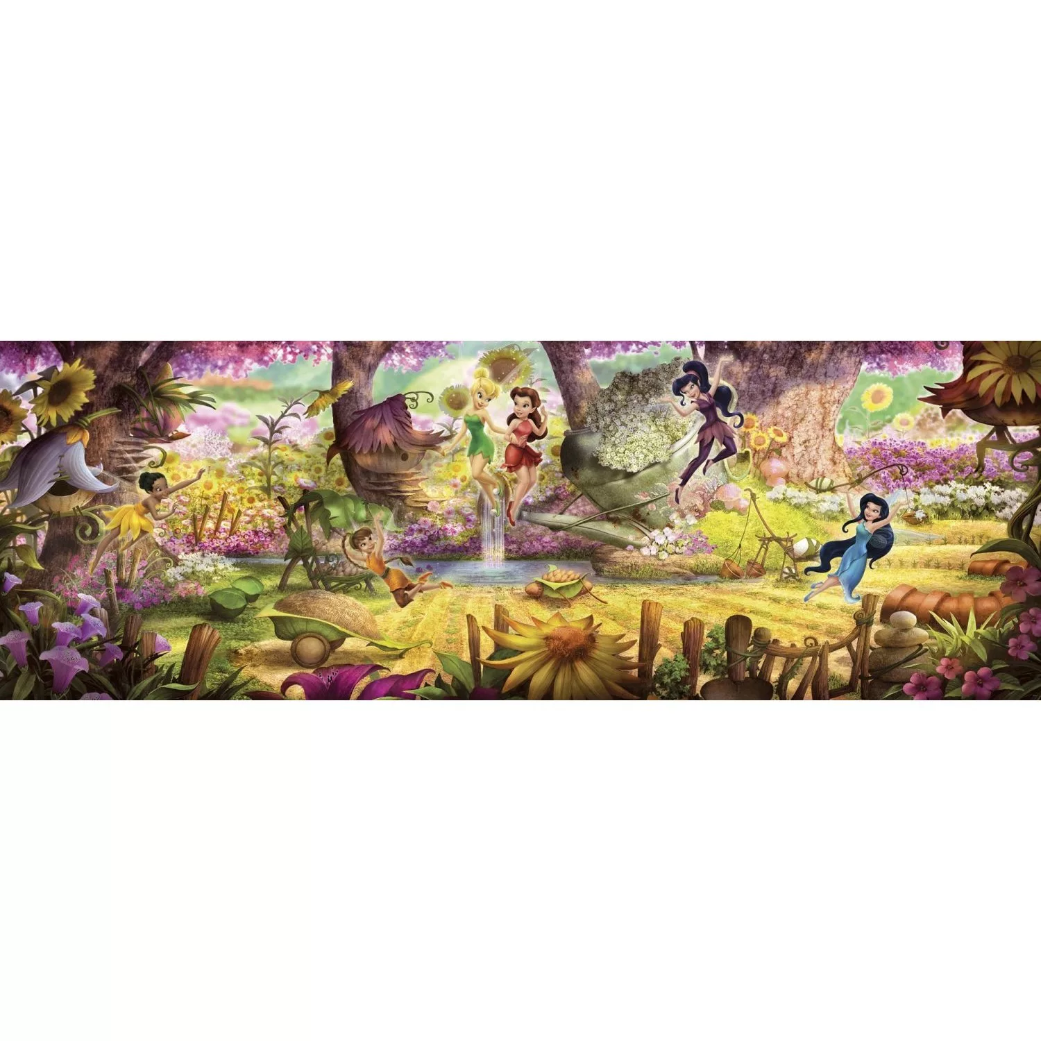 Disney Fototapete Märchenwald Gelb Lila und Grün 368 x 127 cm 612282 günstig online kaufen