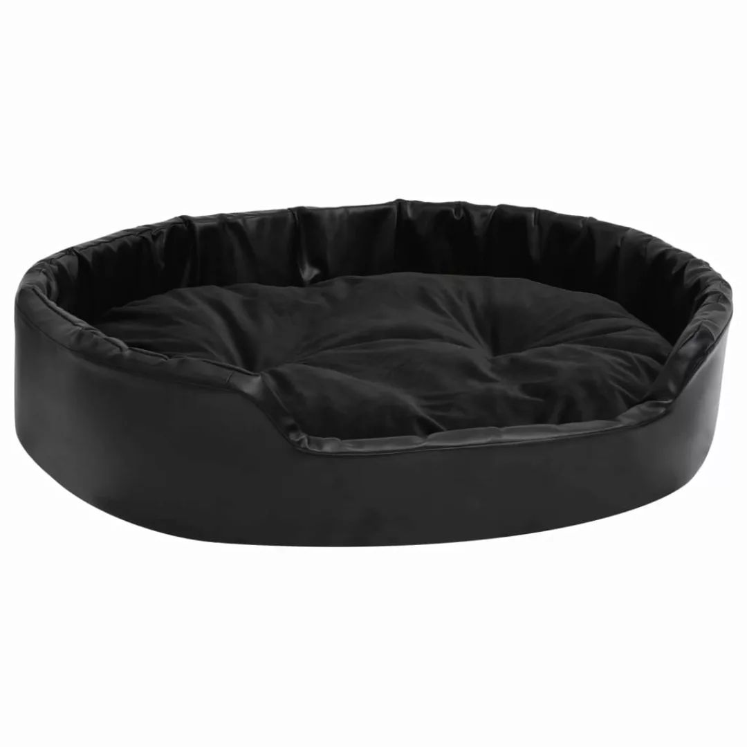 Hundebett Schwarz 90x79x20 Cm Plüsch Und Kunstleder günstig online kaufen