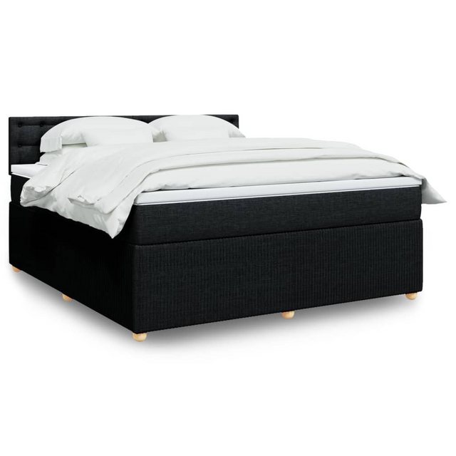 vidaXL Bettgestell Boxspringbett mit Matratze Schwarz 180x200 cm Stoff Bett günstig online kaufen