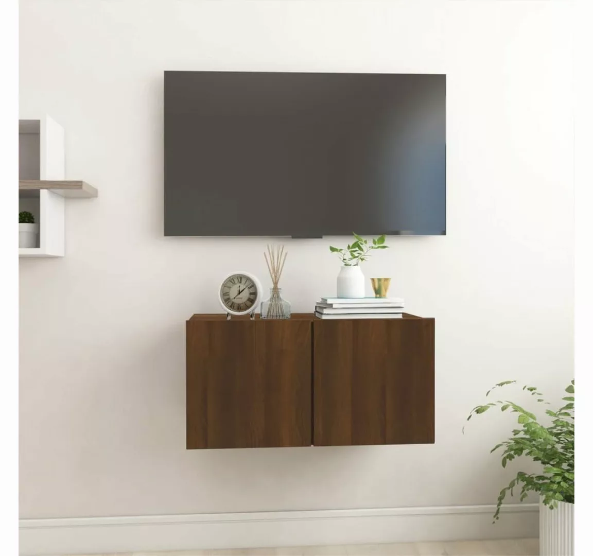 furnicato TV-Schrank TV-Wandschrank Braun Eiche 60x30x30 cm Holzwerkstoff günstig online kaufen