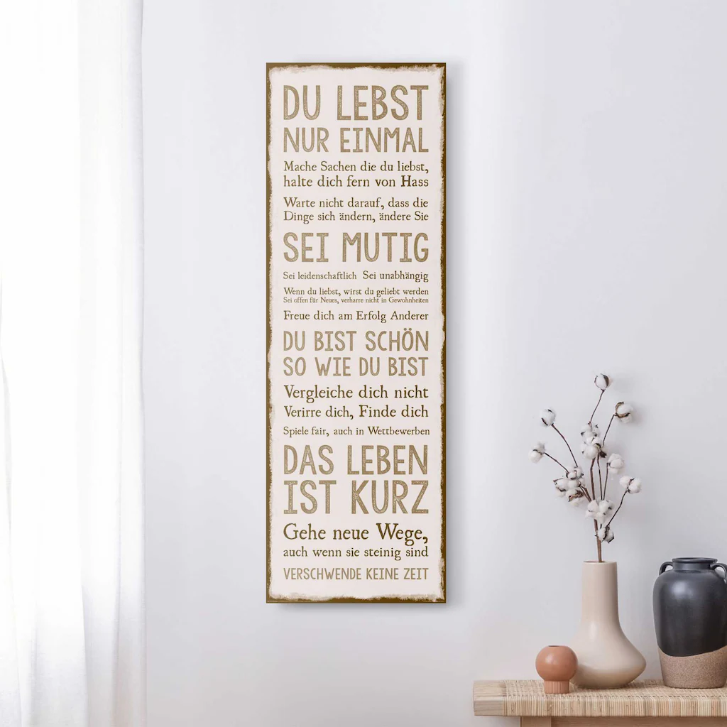 Reinders! Deco-Panel »Das Leben«, Spruch 30x90 cm günstig online kaufen