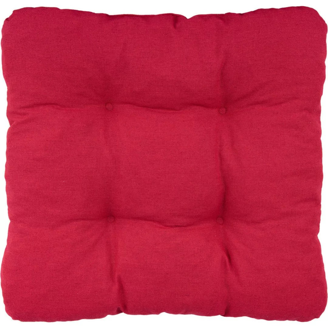 Sitzkissen rot Polyester-Mischgewebe B/H/L: ca. 38x8x38 cm günstig online kaufen