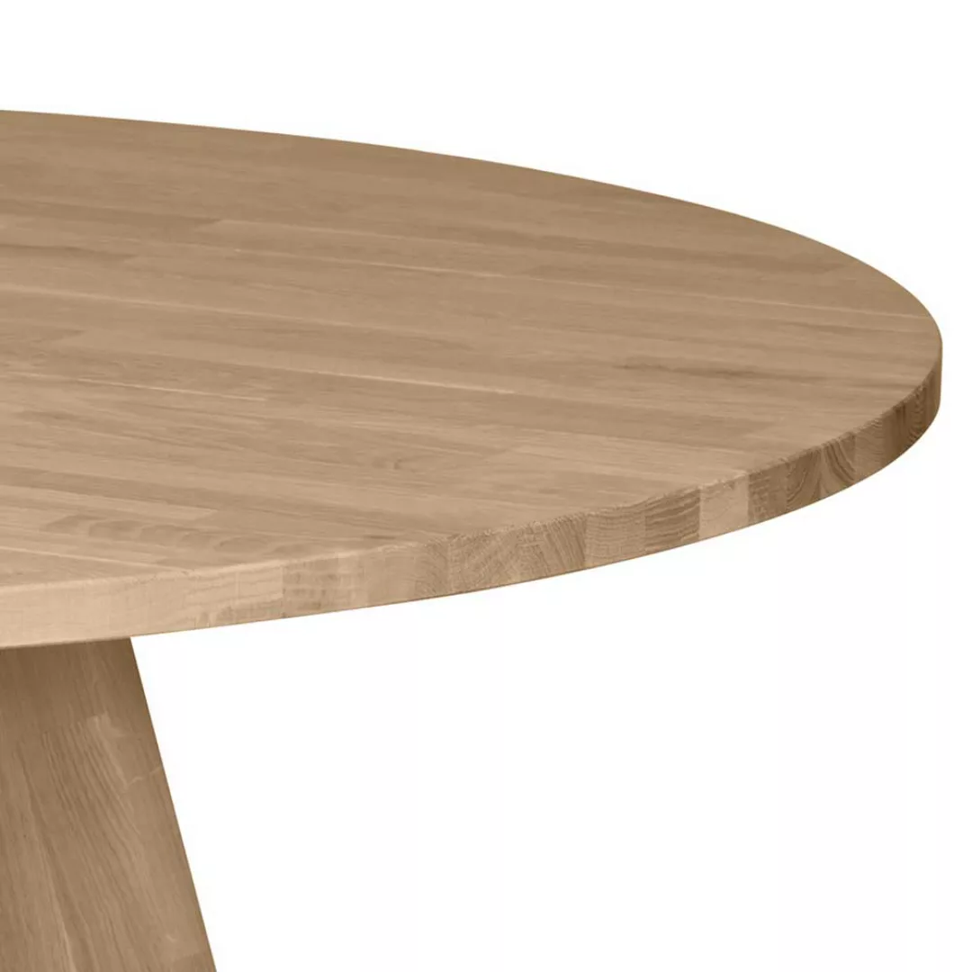 Runder Holz Esszimmertisch aus Eiche 150 cm Durchmesser günstig online kaufen