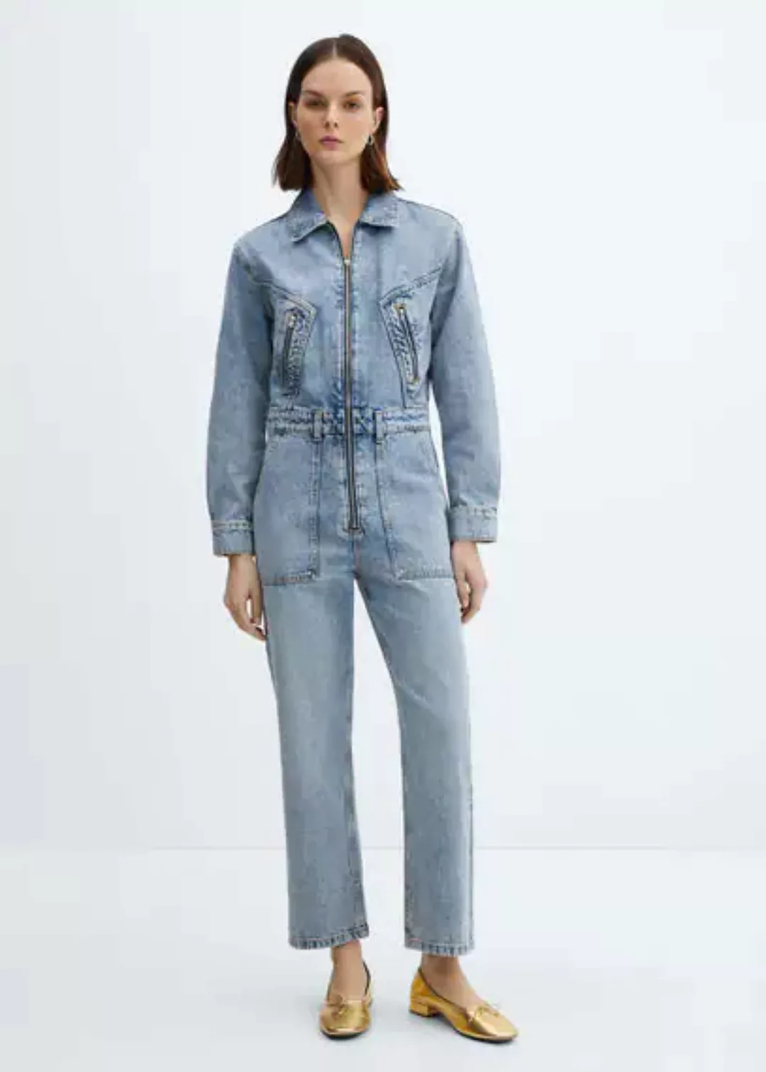 Jeans-Jumpsuit mit Reißverschluss günstig online kaufen