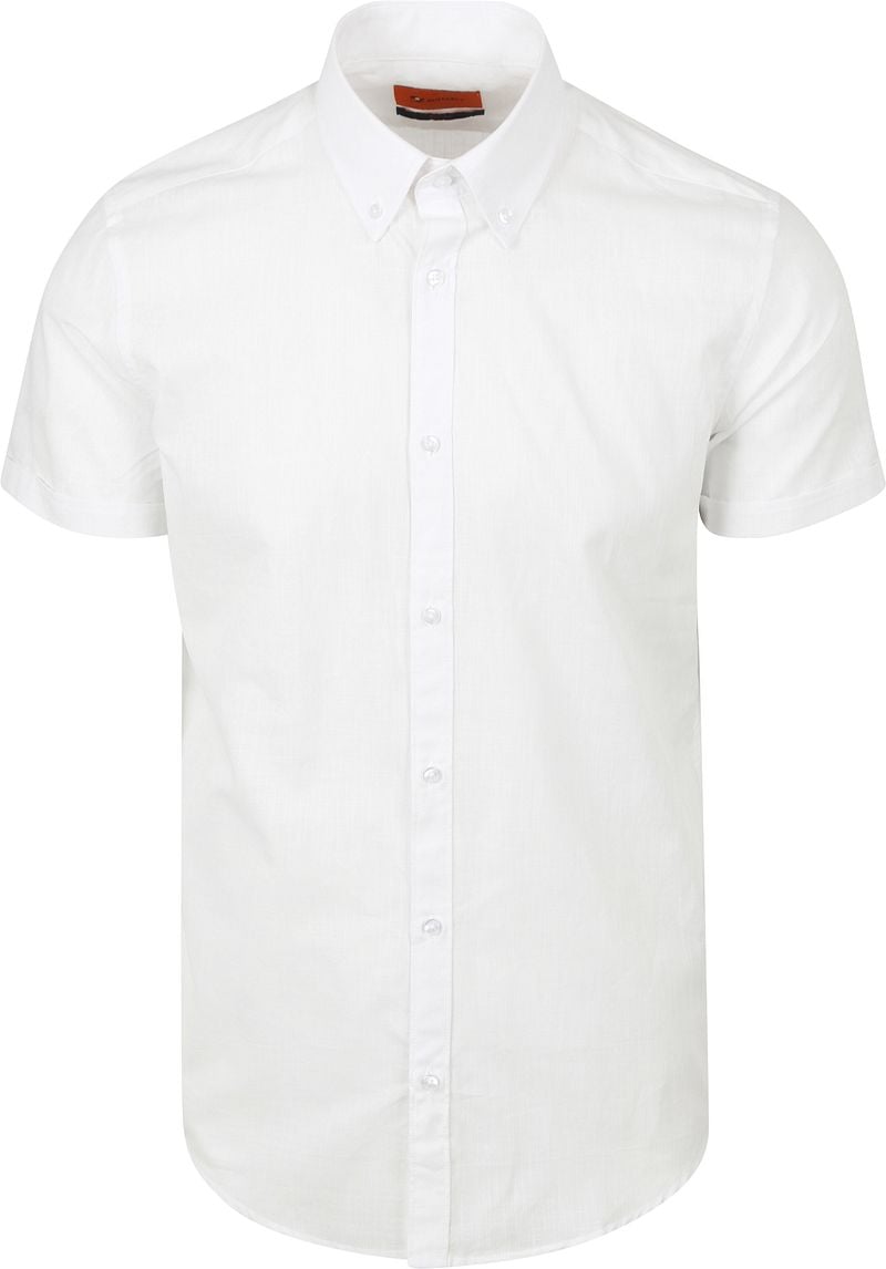 Suitable Short Sleeves Hemd Cotton Slub Weiß - Größe XXL günstig online kaufen