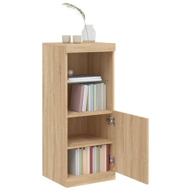 vidaXL Vitrine Sideboard mit LED-Leuchten Sonoma-Eiche 41x37x100 cm Glas Vi günstig online kaufen