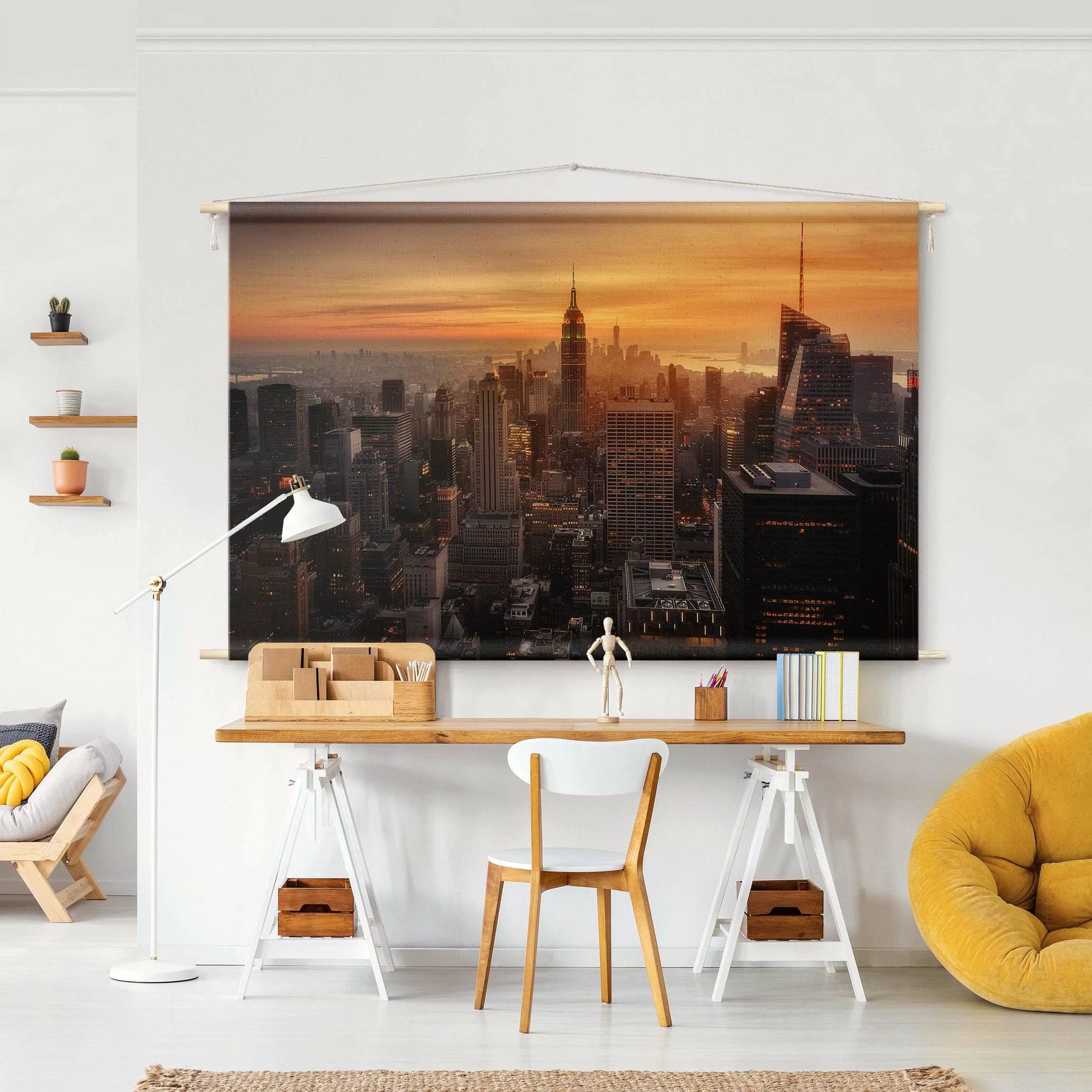 Wandteppich Manhattan Skyline Abendstimmung günstig online kaufen